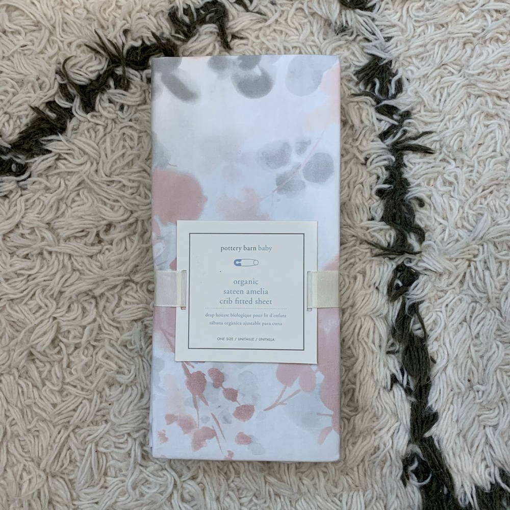 PB - organic sateen Amelia crib fitted sheet